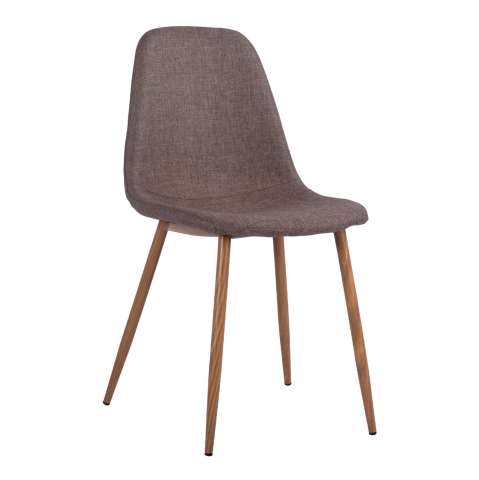 Fotolii - Dining chair Leonardo HM00100.03 with metallic legs and brown fabric 44x55x85Υ cm
