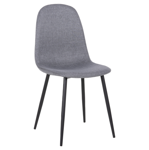 Fotolii - DINING CHAIR LEONARDO HM00100.26 GREY FABRIC and BLACK METAL LEGS 42x49,5x89Hcm.
