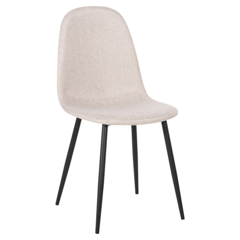 Fotolii - DINING CHAIR LEONARDO HM00100.27 BEIGE FABRIC and BLACK METAL LEGS 42x49,5x89Hcm.