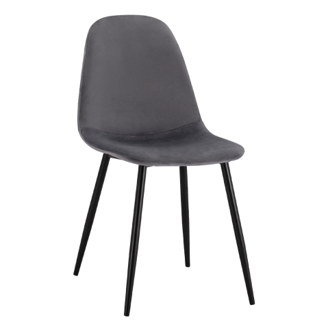 Interior - Dining Chair Leonardo Velvet Grey with metallic legs HM00100.01 45x53x85 cm.