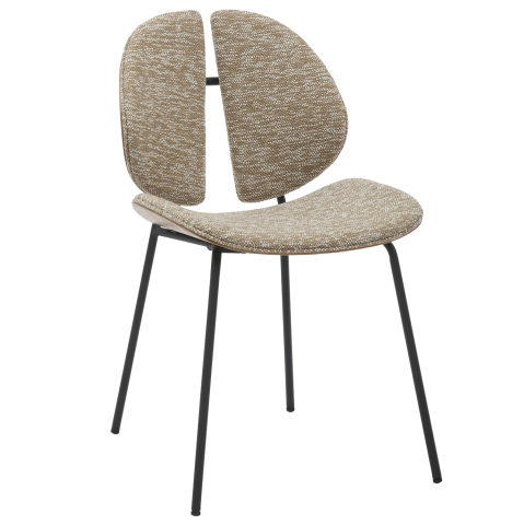 Interior - DINING CHAIR LUNGS HM9982.01 BLACK METAL FRAME-BEIGE FABRIC 49x53,5x80Hcm.