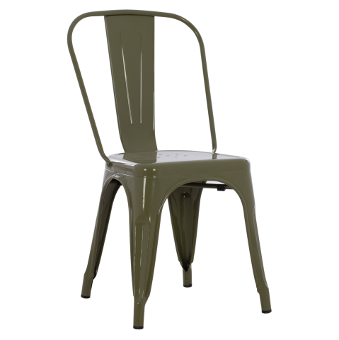 Interior - DINING CHAIR MELITA-PRO HM8641.43 METAL IN DARK OLIVE GREEN 44x47x84.5Hcm.