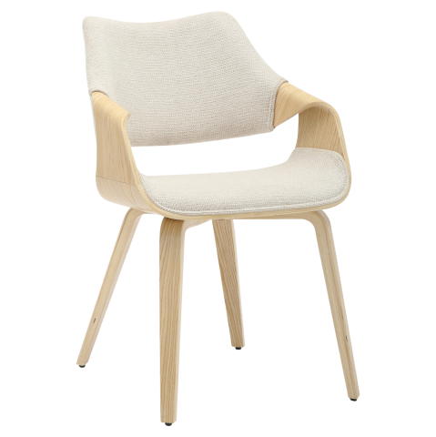 Interior - DINING CHAIR NETTO HM9976.01 PLYWOOD FRAME IN OAK-BEIGE FABRIC 55x56x83,5Hcm.