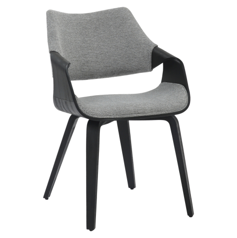 Interior - DINING CHAIR NETTO HM9976.02 PLYWOOD FRAME IN BRUSHED BLACK-GREY FABRIC 55x56x83,5Hcm.