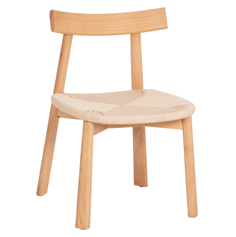 Interior - DINING CHAIR OSORIO HM18335.01 RUBBERWOOD and ROPE IN NATURAL (BEECH) COLOR 51x55x74Hcm.
