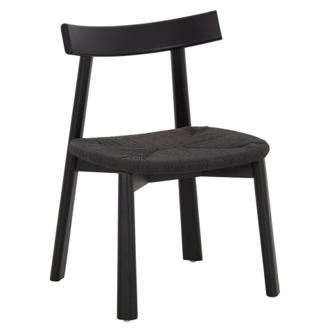 Fotolii - DINING CHAIR OSORIO HM18335.02 RUBBERWOOD and ROPE IN BLACK 51x55x74Hcm.