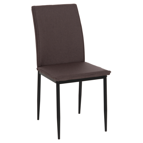 Interior - DINING CHAIR PERKY HM18347.03 BROWN FABRIC-METAL LEGS IN BLACK 44x60x87Hcm.
