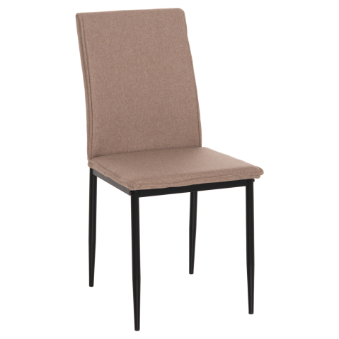 Interior - DINING CHAIR PERKY HM18347.04 BEIGE FABRIC-METAL LEGS IN BLACK 44x60x87Hcm.