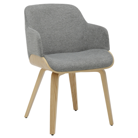 Interior - DINING CHAIR PRIETO HM9989.01 PLYWOOD FRAME IN OAK-GREY FABRIC 54,5x44x89,5Hcm.