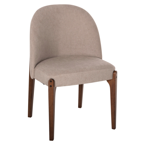 Fotolii - DINING CHAIR RAMMER HM9744.02 RUBBERWOOD IN WALNUT-ECRU FABRIC 57x55x86Hcm.