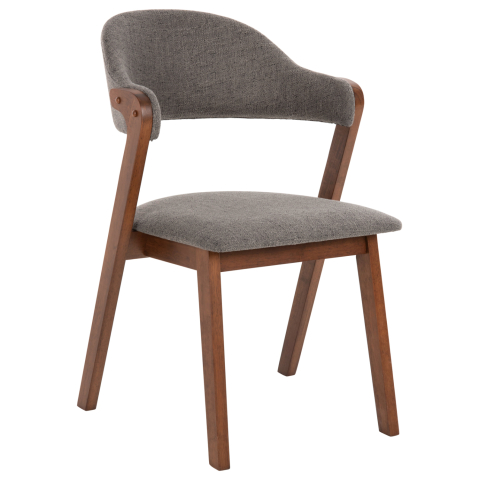 Fotolii - DINING CHAIR RIDER HM9734.01 RUBBERWOOD IN WALNUT COLOR-GREY FABRIC 59x59x83Hcm.