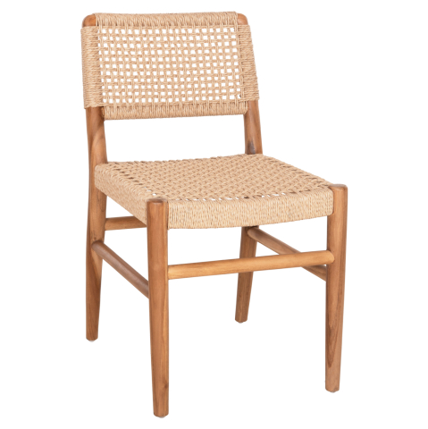 Interior - DINING CHAIR ROSCO HM6133 TEAK WOOD IN NATURAL-VIRO ROPE IN BEIGE 46x55x79Hcm.