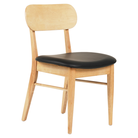 Interior - DINING CHAIR SEKOR HM9945.01 RUBBERWOOD-BLACK PU 50x50x80Hcm.