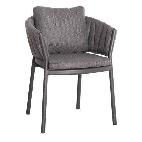 Scaune - Fotolii - DINING CHAIR SHANKS HM6207.01 DARK GREY ALUMINUM and OLEFIN FABRIC 62x60x75-80Hcm.