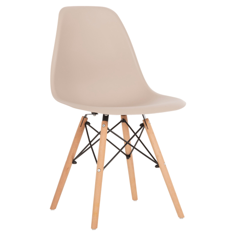 Interior - DINING CHAIR TWIST HM8460.25 WOODEN LEGS-POLYPROPYLENE SEAT IN CAPPUCCINO COLOR 46x50x82Hcm.