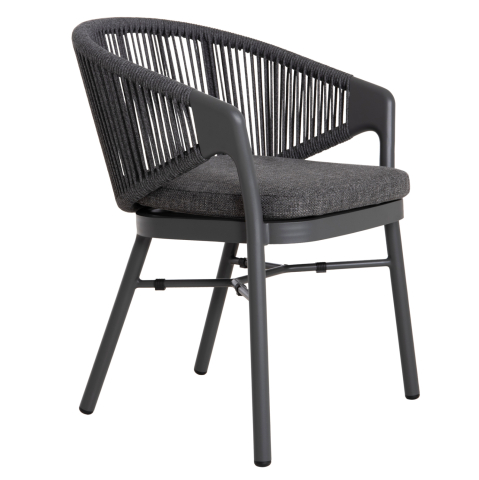 Exterior - DINING CHAIR XANTION ΗΜ6472.01 GREY ALUMINUM-ROPE-OLEFIN CUSHION 59x60x78Hcm.