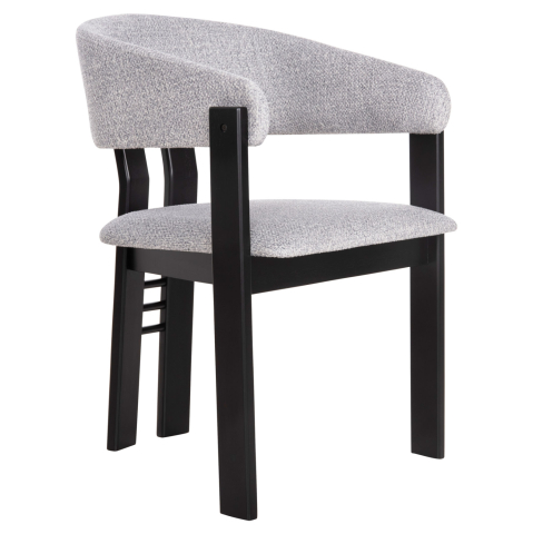Interior - DINING CHAIR ZARRA HM9970.02 RUBBERWOOD IN BLACK-LIGHT GREY FABRIC 55,5x59x81,5Hcm.