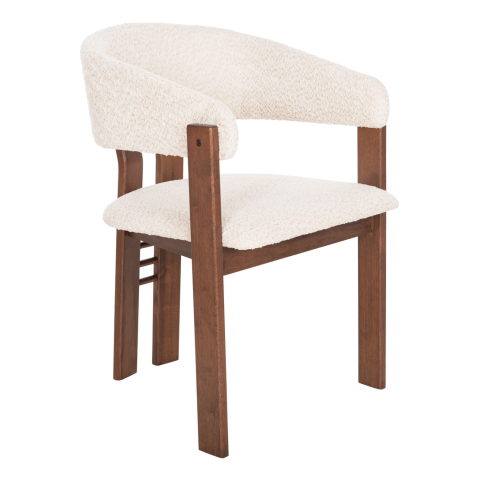 Interior - DINING CHAIR ZARRA HM9970.03 RUBBERWOOD IN WALNUT-ECRU BOUCLE FABRIC 55,5x59x81,5Hcm.