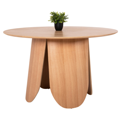 Mese - DINING ROUND TABLE DENTY HM9612.01 MDF WITH OAK VENEER-OAK COLOR Φ120x75Hcm.