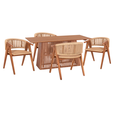Interior - DINING SET 5PCS BRANN HM21078.03 RECTANGULAR TABLE and 4 DINING CHAIRS