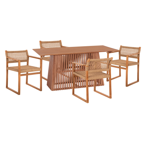 Interior - DINING SET 5PCS NARLEY HM21078.01 RECTANGULAR TABLE and 4 DINING CHAIRS