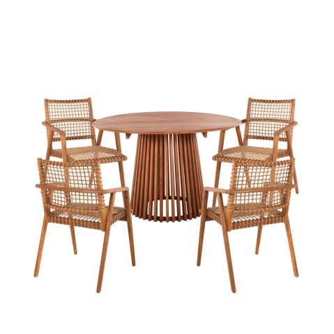 Interior - DINING SET 5PCS VAYA HM21074.01 ROUND TABLE Φ120cm. and 4 DINING CHAIRS