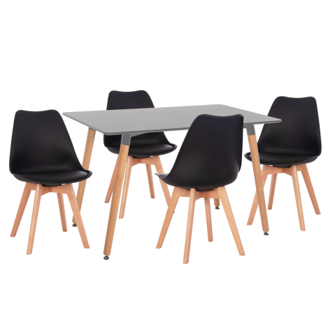 Seturi de sufragerie - DINING SET 5PCS VEGAS HM21185 MDF TOP IN LIGHT GREY--BEECH LEGS