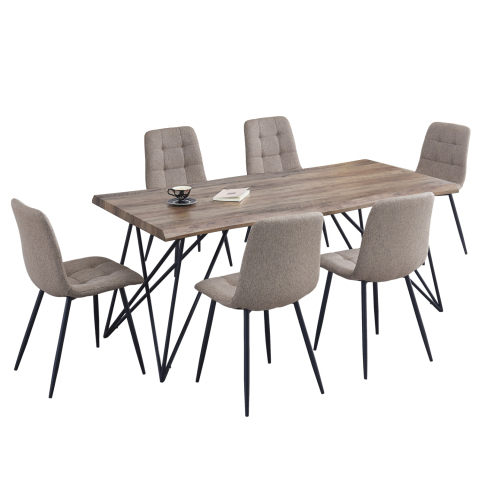 Seturi de sufragerie - DINING SET 7PCS VIGOR HM21355 TABLE 180x90cm and 6 CHAIRS
