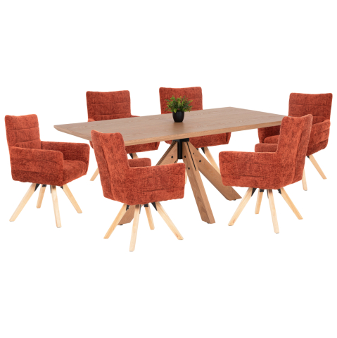 Seturi de sufragerie - DINING SET INDOORS 7PCS HM21042 TABLE PAOLO and 6 ARMCHAIRS GAZER