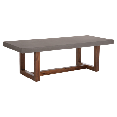 Mese - DINING TABLE ASTOR HM6572.01 GREY FIBER CEMENT TOP--ACACIA WOOD LEGS 240x100x75Hcm