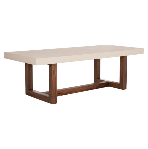 Mese - DINING TABLE ASTOR HM6572.02 BEIGE FIBER CEMENT TOP--ACACIA WOOD LEGS 240x100x75Hcm