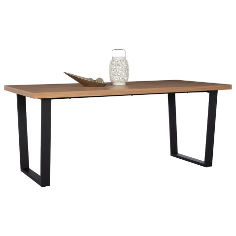 Interior - DINING TABLE ASTORIA HM9012 MDF TOP WITH OAK WOOD VENEER METAL LEGS RUSTIC STYLE 180X90X75H