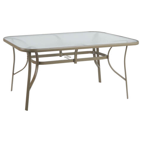 Mese - DINING TABLE BRUNO HM5074.04 METAL IN CHAMPAGNE COLOR-TEMPERED GLASS 160Χ90Χ72Hcm.