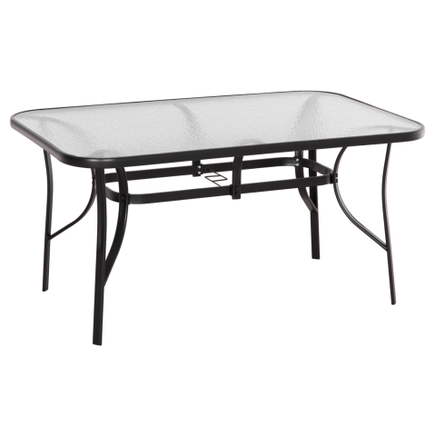 Mese - DINING TABLE BRUNO HM5145.03 METAL IN BLACK COLOR-TEMPERED GLASS 150Χ90Χ72Hcm.