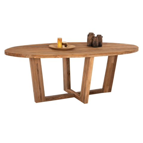 Mese - DINING TABLE CARIB HM9560 OVAL RECYCLED TEAK IN NATURAL 250x110x78Hcm.