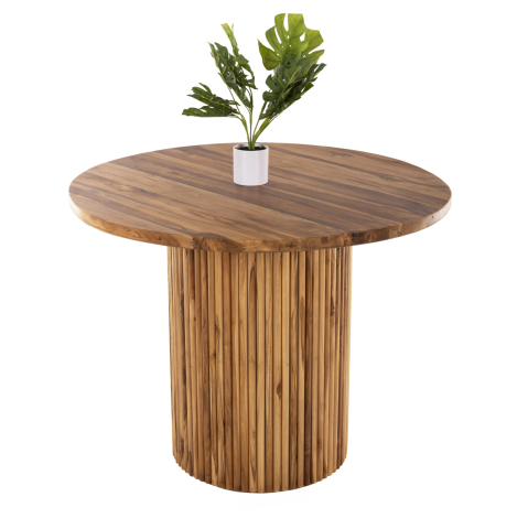 Interior - DINING TABLE DREMA1 HM9895 SOLID TEAK WOOD Φ100X80Hcm.- 3cm.TABLETOP