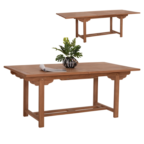 Mese - DINING TABLE EXTENDABLE CRANDER HM6376 TEAK WOOD IN NATURAL COLOR 180-240x100x76Hcm.