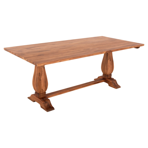 Mese - DINING TABLE GUIN HM9463.01 TEAK WOOD CARVED LEGS 200x100x78Hcm.