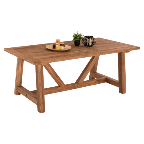 Mese - DINING TABLE HM7922 RECYCLED TEAK IN NATURAL COLOR 200X100X75Hcm.