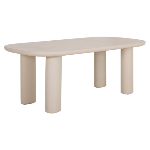 Mese - DINING TABLE KIORA HM6597.02 BEIGE FIBER CEMENT 200x100x76Hcm.