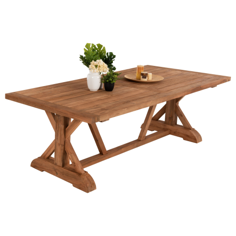 Mese - DINING TABLE KRONOS HM9535 RECYCLED TEAK WOOD IN NATURAL COLOR 200x90x75Hcm.