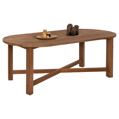 Interior - DINING TABLE KUTAI HM9639 RECYCLED TEAK WOOD IN NATURAL COLOR 220x100x75Hcm.