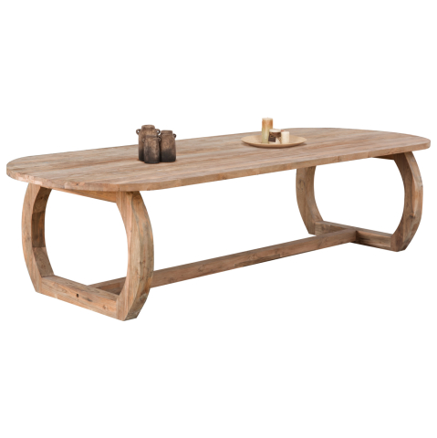 Mese - DINING TABLE LEE HM9561 SOLID RECYCLED TEAK WOOD IN NATURAL COLOR 320x120x78Hcm.
