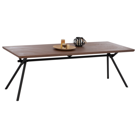 Mese - DINING TABLE MANDY HM9303.02 MDF TOP WITH WALNUT WOOD VENEER METAL LEGS 220x90x75H