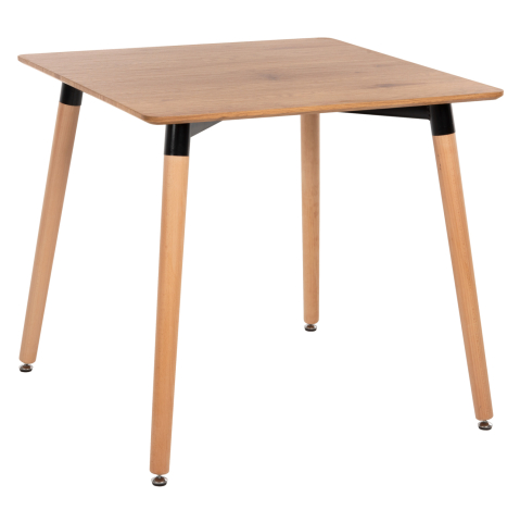 Mese - DINING TABLE MINIMAL HM0057.04 MDF TABLETOP IN NATURAL COLOR-BEECH WOOD LEGS IN NATURAL 80Χ80Χ74Hcm.