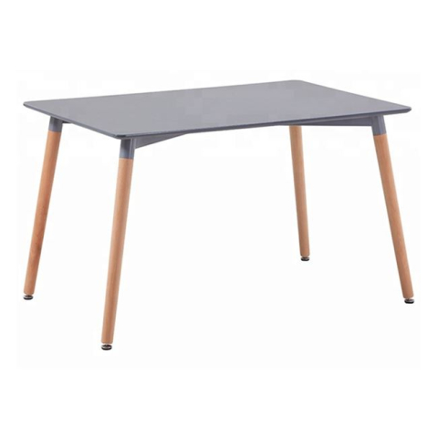 Mese - Dining Table Minimal HM008.10, legs BEECH, Grey mdf, 120x80x73