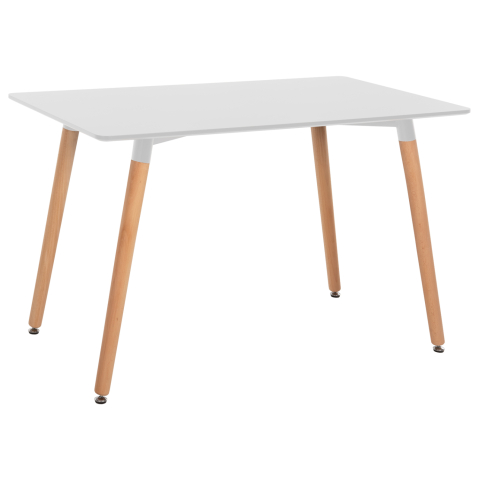 Mese - DINING TABLE MINIMAL HM8581.01 WHITE MDF-BEECH WOOD LEGS IN NATURAL COLOR 120Χ60X74Hcm.