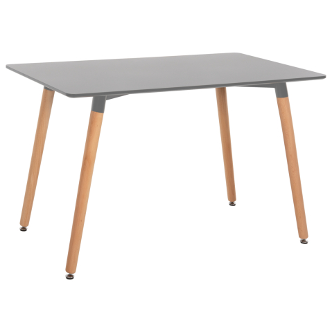Mese - DINING TABLE MINIMAL HM8581.02 LIGHT GREY MDF-BEECH WOOD LEGS IN NATURAL COLOR 120Χ60X74Hcm.
