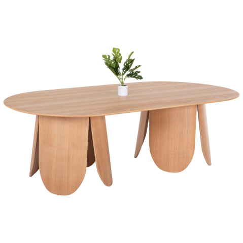 Mese - DINING TABLE OVAL DENTY HM9611.01 MDF WITH OAK VENEER-NATURAL OAK 240x120x75Hcm.