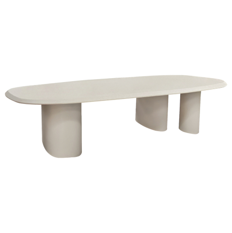 Mese - DINING TABLE OVAL GLEN HM6598.02 FIBER CEMENT IN BEIGE 260x95x75Hcm